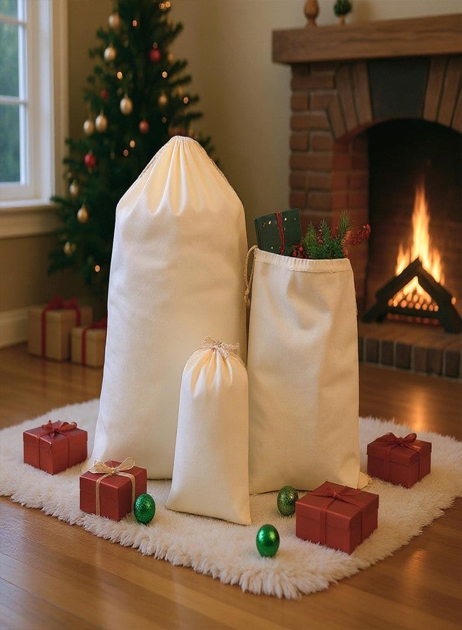 Clysee 6 Pcs Extra Large Santa Sublimation, 43.3 × 27.5 Inch Blank Christmas Huge Sacks Drawstring Christmas Gift Bag DIY Xmas Canvas Cotton Sack for Xmas Gift Sublimation Drawstring Bag - Image 4